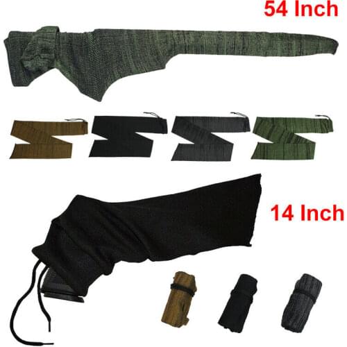 Airsoft Rifle Gun Socks 54"/14" Tactical Hunting Shooting Gun Pistol Protector Cover Holster Silicone Treated Fishing Rod Sleeve