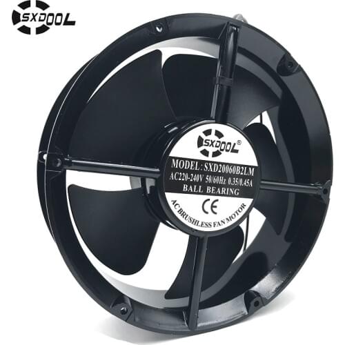 SXDOOL SXD20060B2LM Full Circle 220mm 22cm 220*220*60mm AC 220V 240V 50/60HZ 0.35A/0.45A axial cooling fan