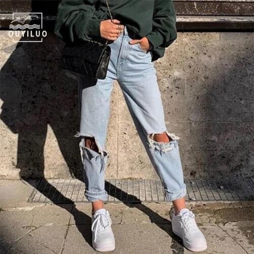 OUYILUO Women's Straight Trousers