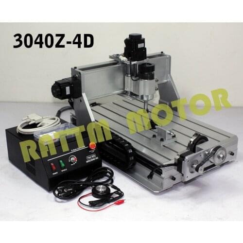 Latest 300W Four axis 4 Axis CNC 3040Z-4D Ball Screw CNC Router Engraver Engraving Milling Drilling Cutting Machine 220V/AC
