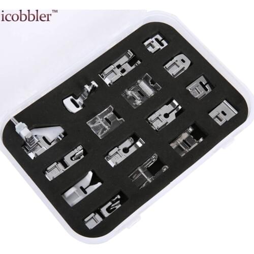 16 Pcs Presser Feet Set Case Adapter Sewing Machine Foot Kit Compatible for Simplicity Invisible Zipper Pleated Feet Foot