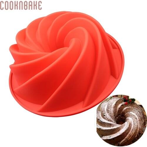 COOKNBAKE Silicone mold for cake swirl cake pastry dessert bakeware large Maelstrom Silicone Big Cake Mold DIY birthday wedding