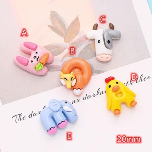 Resin Decoration Craft 20pcs Animals Elephant Flatback Cabochon Embellishments For Scrapbooking Kawaii Cute Diy Accessories