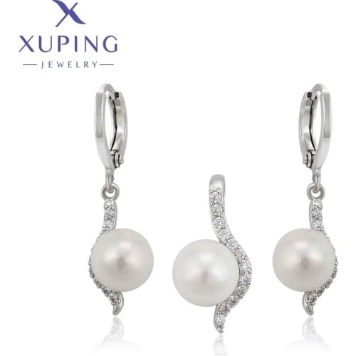 Xuping Jewelry Fashion Newest Imitation Pearl Jewelry Sets for Women Family Anniversary Party Gift 60073