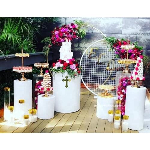 Factory Customized White Acrylic Display Stand Acrylic Plinth Perspex Acrylic Pedestal Cylinder senyu1778