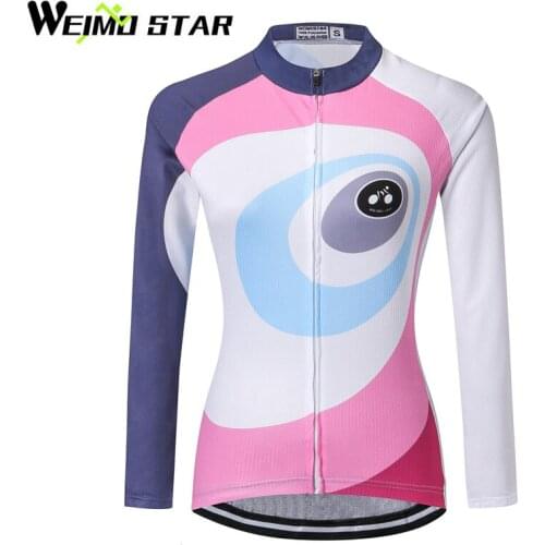 WEIMOSTAR Team PRO Womens Riding Jersey Ropa ciclismo Long Sleeve Cycling Jersey Bike MTB Tops Breathable Clothing Jackets