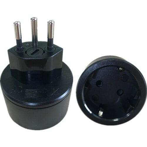 10pcs 3pin Swiss plugs to DE EU adaptor Embedded adapter converter three pin plug turn to French plugs Germany socket