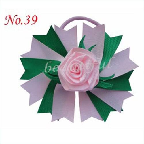 100 Good Girl 4.5" Novel Swallowtail Nest Hair Bows Elastic Rose 176 No