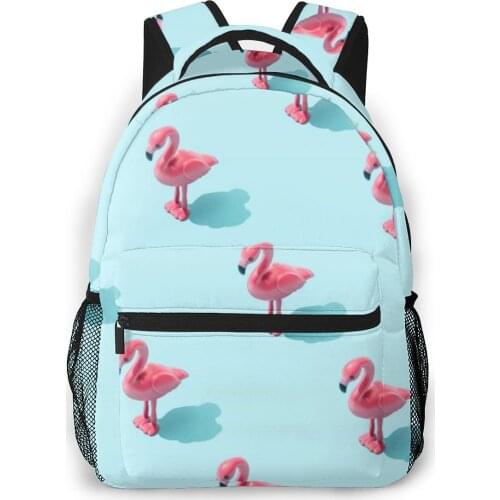 2021 Backpack Women Shoulder Bag Summer Pink Flamingo Toy Pattern Fashion School Bag For Teenage Girl Backpacks Travel Bag