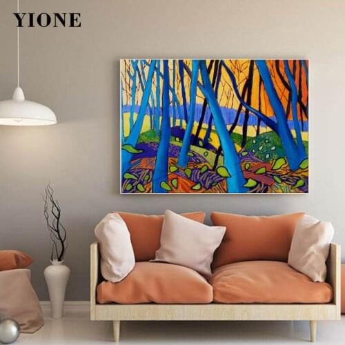 Abstract Nature Winter Trees Poster Classic Art Landscape Oil Painting Print Canvas Picture for Living Room Wall Home Decoration
