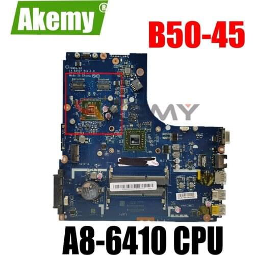 Free Shipping New ZAWBB LA-B291P Laptop mainboard for Lenovo B50-45 motherboard with A8-6410 CPU for AMD video card test OK