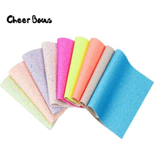 22*30CM Glitter Faux Leather Fabric Sheets Candy Colors Synthetic Leather DIY Handmade Materials Hairbow Earrings Supplies