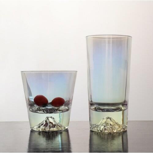 Glass cup creative water cup drink cup snow mountain colorful cup wine glass home net celebrity water cup wine glass