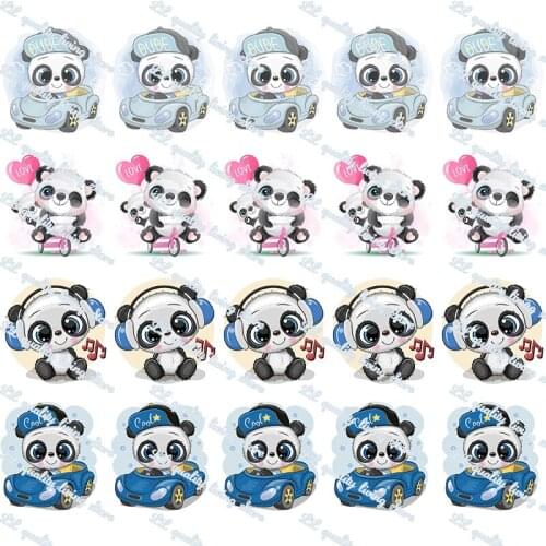 16-75mm Cartoon Panda&Car Printed Grosgrain Ribbon/16mm Printed Elastic Foe Ribbons DIY Hair Bows Sewing Webbing 50 Yards