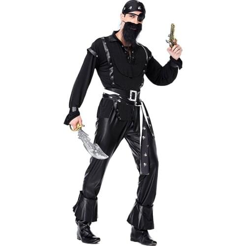 Jack Sparrow Pirate Costume Adult Cosplay Fancy Dress Carnival Captain Pirates Caribbean Halloween Party Costume