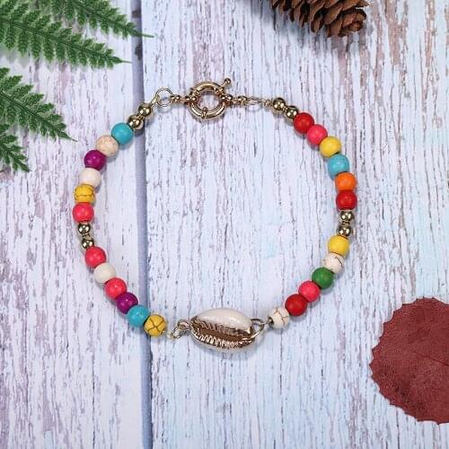 Summer Women Bracelet Bohemian Style Bead Chain Beach Shell Hand Catenary Fashion Accessories Hand Ornament Female