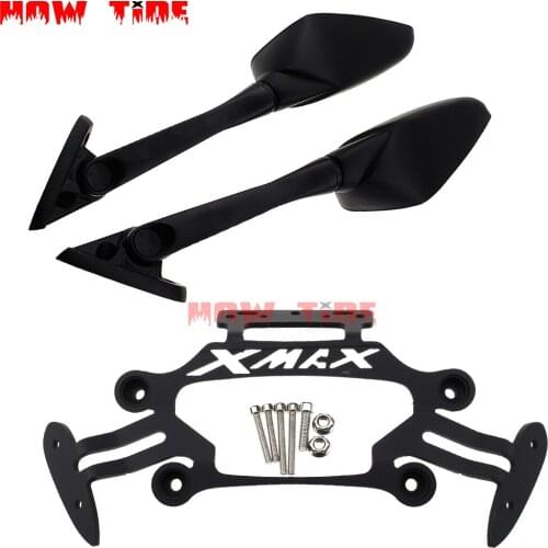 Motorcycle Stand GPS Bracket Mobile Phone Navigation Plate Bracket Rearview Mirrors Set for Yamaha XMAX300 400 250 125 2017-2019