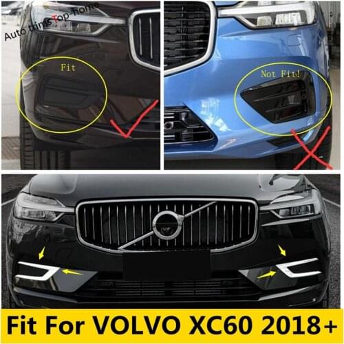 Yimaautotrims Exterior Fit For VOLVO XC60 2018 - 2021 ABS Chrome Front Bumper Fog Lights Eyelid Eyebrow Lamp Cover Trim