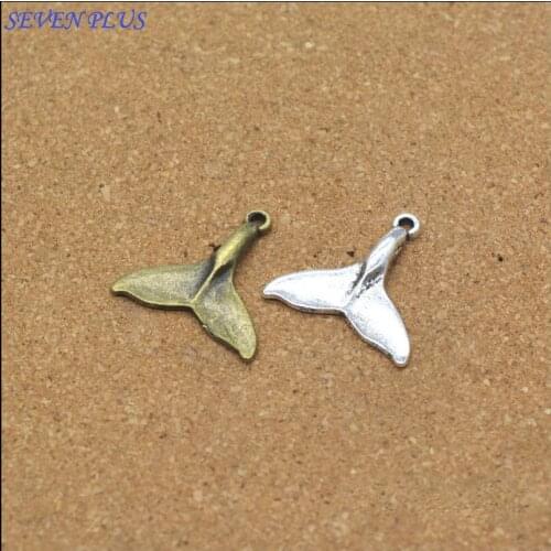 Newest Style 20 Pieces/Lot 18mm*19mm Antique Bronze Or Antique Silver Plated Diy Accessory Whale Tail Charms For Jewelry Making
