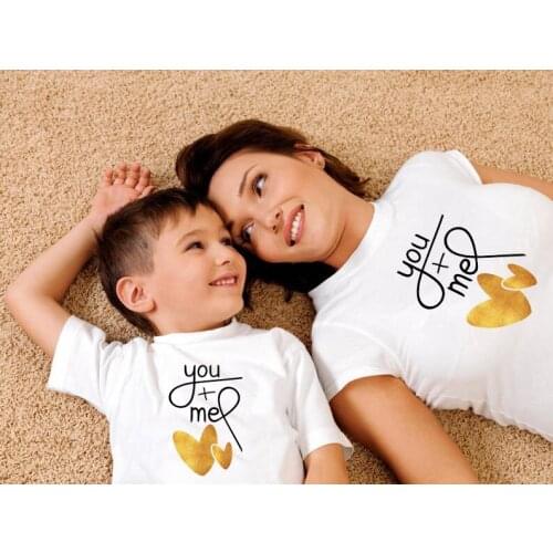 Clothes Tee Tops White Tee Shirts 1pcs You and Me Kids Girls Boys Women Mom Daughter Son Family Matching Outfits T Shirts