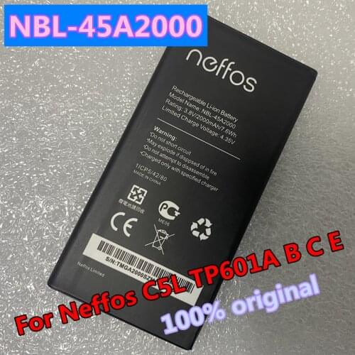 Original NBL-45A2000 2000mAh New Battery For Neffos C5L TP601A B C E Cell Phone High Quality Batteries