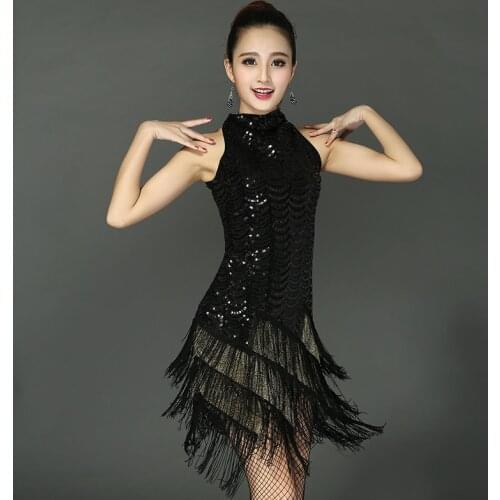 Latin Dance Dress Women Sexy tassel fringe sequin Salsa allroom Tango Cha Cha Rumba Samba Latin Dresses Rave Outfits Dancewear
