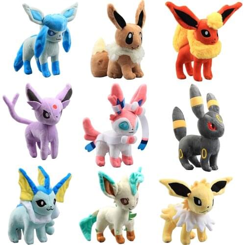 TAKARA TOMY Pokemon plush Eevee Sylveon Flareon Jolteon Umbreon Vaporeon toys for children