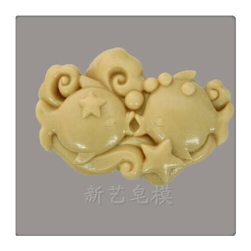 Hot populart !! constellation of the Pisces shape soap mold /cake mold/silicone mold/decorating cooking tools