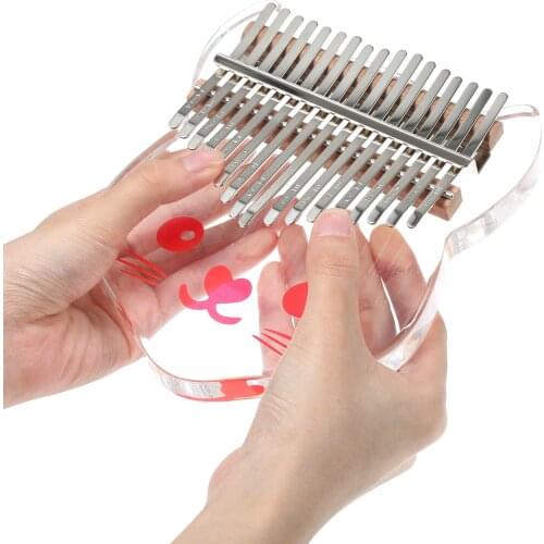 Kalimba 17 Keys Transparent Acrylic Thumb Piano Musical Instrument Carry Bag Tuning Hammer Cleaning Cloth Finger Guards Full Kit
