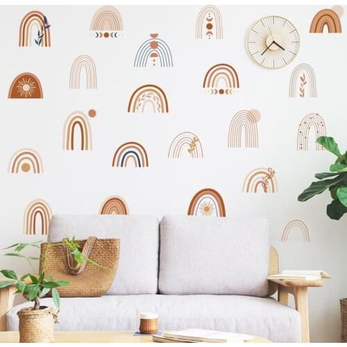 Rainbow Wall Stickers For Kids Rooms Nordic Bohemia Style Decorative Sticker Children Wall Stickers Baby Girls Decoration Room