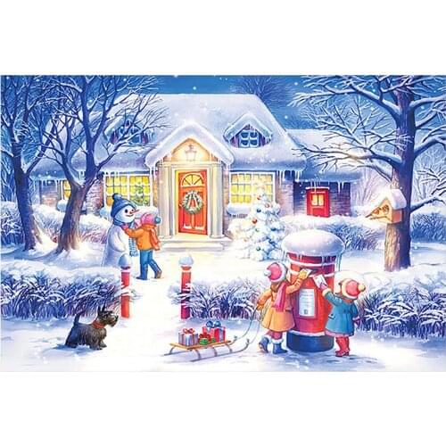 Christmas scenic Diamond Painting Full snow House New DIY Sticking Drill Cross Embroidery 5D simple Home Decoration