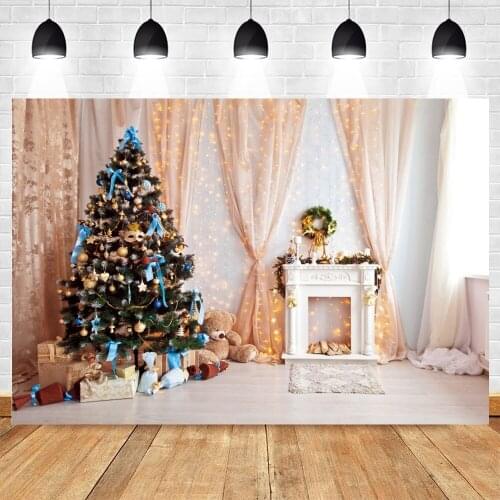Yeele Christmas Backdrop Photocall Interior Glitter Tree Gift Baby Party Decor Background Photography Photo Studio Photographic