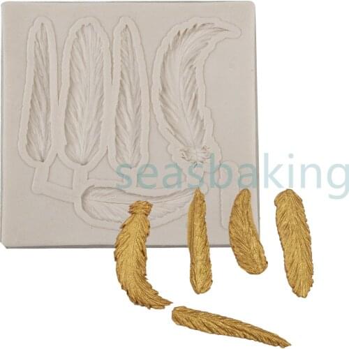DIY Birds Feathers Chocolate Fondant Cake Decorating Tools Lace Border Silicone Mold kitchen baking utensils