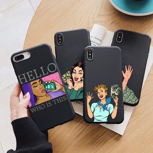Funny Black Head Girl Phone Case Make Money Not Friends Women TPU Silicone For iPhone 12pro SE 11Pro Max XR XS 8 7 Plus 12mini