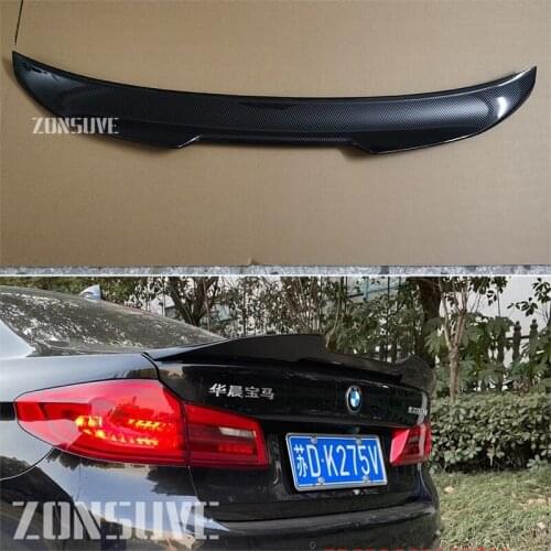 Use For BMW 5 Series G30 2018-2020 Year M5 Spoiler Sport ABS Plastic Carbon Fiber Look Rear Trunk Wing Psm Body Kit Accessories