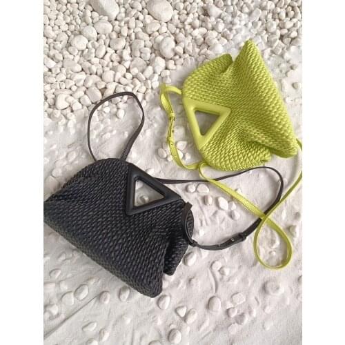 Triangle Dumplings Bag Genuine Leather Clutch For Female High Quality Womens Shoulder Bag 2021 Brand Handbag