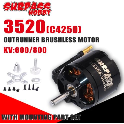 SURPASS HOBBY 3520 Brushless Motor RC C4250 600KV 800KV High RPM 2kw for Airpalne Aircraft Multicopters RC Plane Helicopter