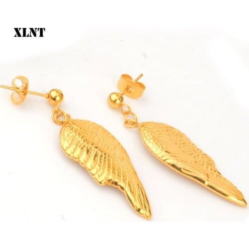XLNT New Simple Feather Long Drop Earrings for Women 2019 Design Fashion Jewelry Wholesale Party Wedding Earrings