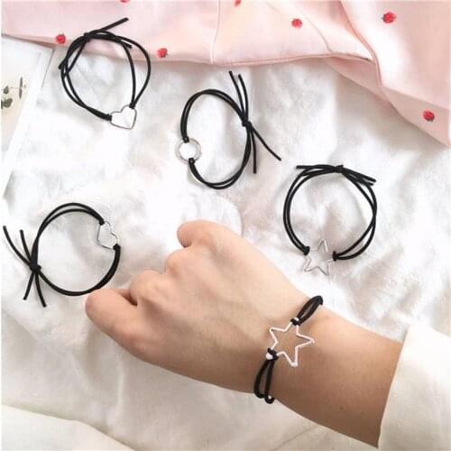 2019 Korea New Lovely Simple Alloy Hair Tie Headdress Geometric Head Band Star Heart circular Bow Women Accessories Gifts