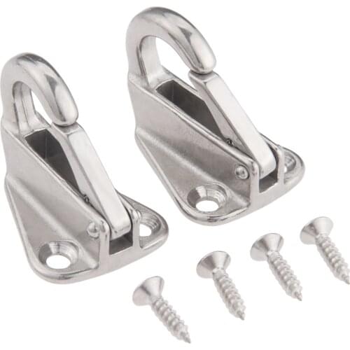 2 Pcs 43mm Marine Stainless Steel 316 Boat Fending Hook Fender Spring Hook Snap Attach Rope with Safety Catch Marine Hardware