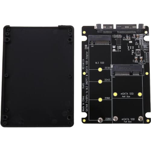 2 In 1 NGFF M.2 B+M Key Mini PCI-E or mSATA SSD to SATA III Adapter Card for Full Msata SSD/ 2230/2242/2260/22x80 M2