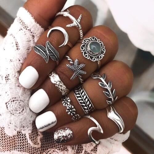 2021 matching rings for women bohemian fashion jewelry fidget ring set bagues ringen rings for girls anillos accessories schmuck