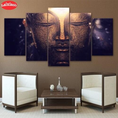 5D DIY Diamond Embroidery Religious buddha statue Full Kits Needlework Diamond Painting Cross Stitch Decor For Home5 PCS