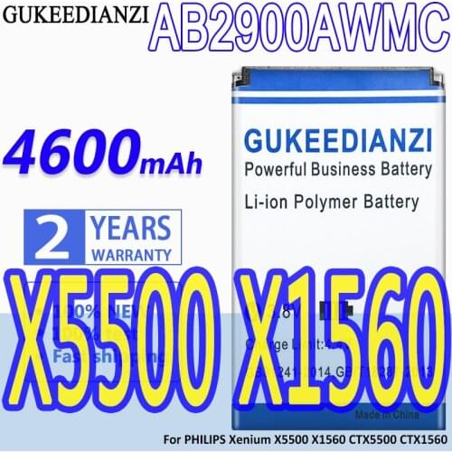 100% New AB2900AWMC 2900mAh Battery For PHILIPS Xenium X5500 X1560 CTX5500 CTX1560 Phone Replacement Lithium Polymer Batteries