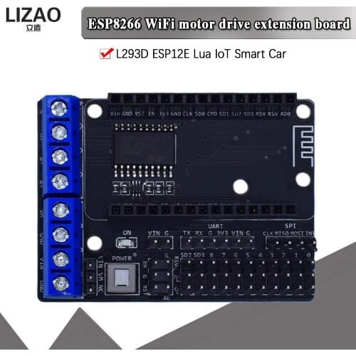 Free shipping NodeMCU Motor Shield Board L293D for ESP-12E from ESP8266 esp 12E kit diy rc toy wifi rc smart car remote control