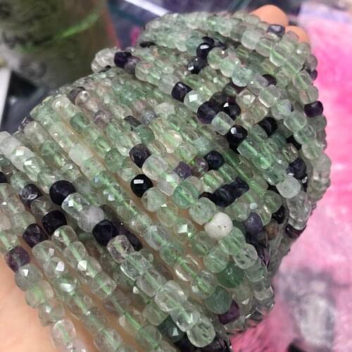 New Fashion Natural Stone Beads Color fluorite Beads 4x4mm Loose Beads for Jewelry Making Necklace DIY Bracelet