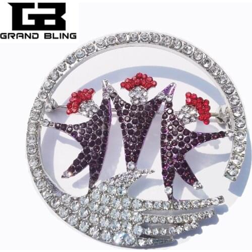 GRANDBLING New Arrival Blingbling Crystal Circle of friends Brooch Pin Jewelry Unique Friendship Gift to Your Friends