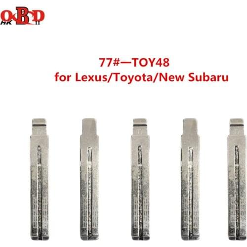 HKOBDII10pcs TOY48 Engraved Line Key Blade For Toyota Lexus New Subaru Scale Shearing Teeth Cutting Key Blank 2 IN 1 (No 77) #77