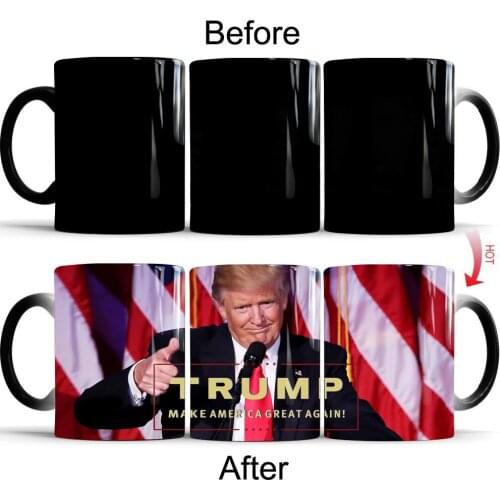Donald Trump Ceramic coffee mugs Color Changing Magic Heat sensitive Tea Milk Cup
