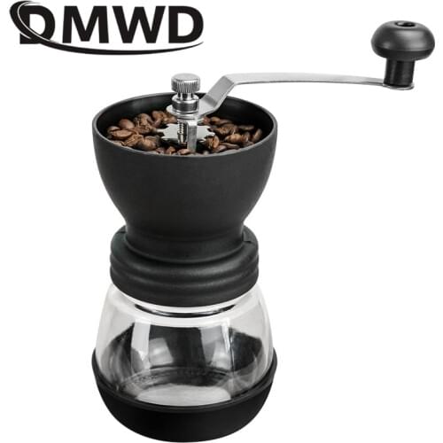 DMWD Hand-cranked Coffee Grinder Manual Mini Coffee Bean Pulverizer Kitchen Seed Cafe Spice Grinding Machine Ceramic Burr Mill